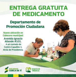 ENTREGA GRATUITA DE MEDICAMENTO A FAMILIAS VULNERABLES TIENE NUEVA UBICACIÓN EN SOLEDAD